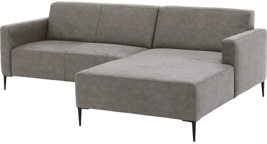 Goossens Key West grijs, micro leer, 2-zits, modern design