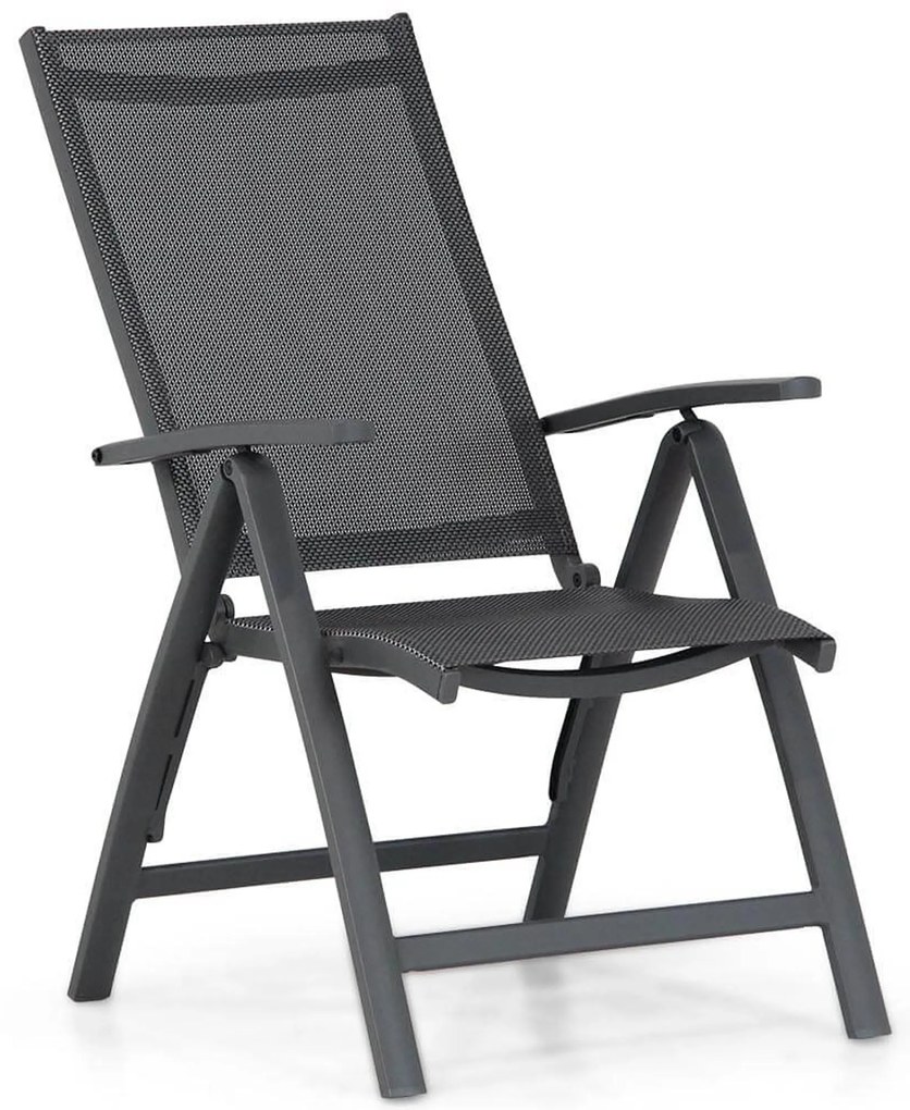 Tuinset 6 personen 220 cm Aluminium/Textileen /Graniet/Aluminium/textileen Grijs Presto Vasto/Graniet