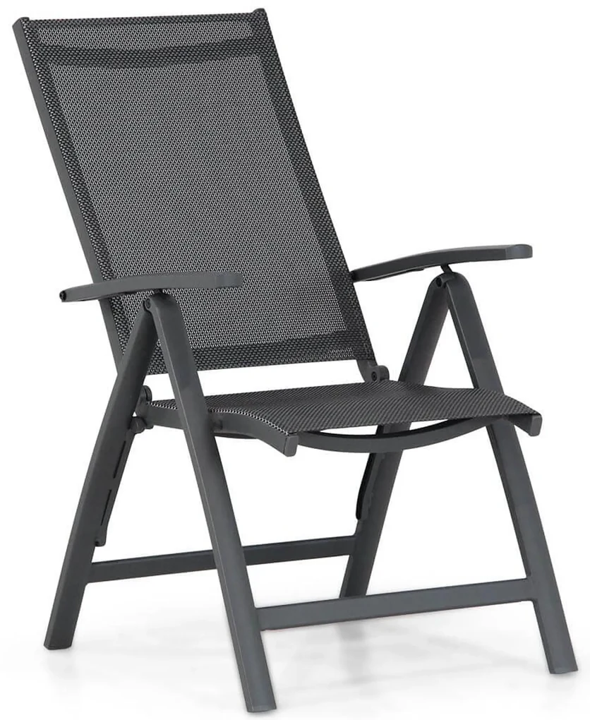 Tuinset Ronde Tuintafel 4 personen 125 cm Aluminium/Textileen /Aluminium/textileen Grijs Presto Vasto/Ancona