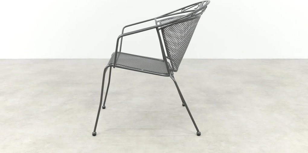 Elegance strekmetaal stapelbare tuinstoel - Antraciet