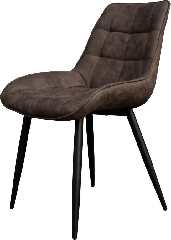 Eetkamerstoel - Loena - stof Cowboy retro lederlook antraciet