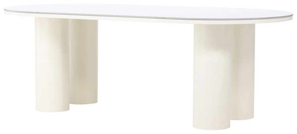 Jörn Eettafel - Erik - 110x220 cm -  Sintered Stone / FSC 100% - Wit/Cream - Jörn