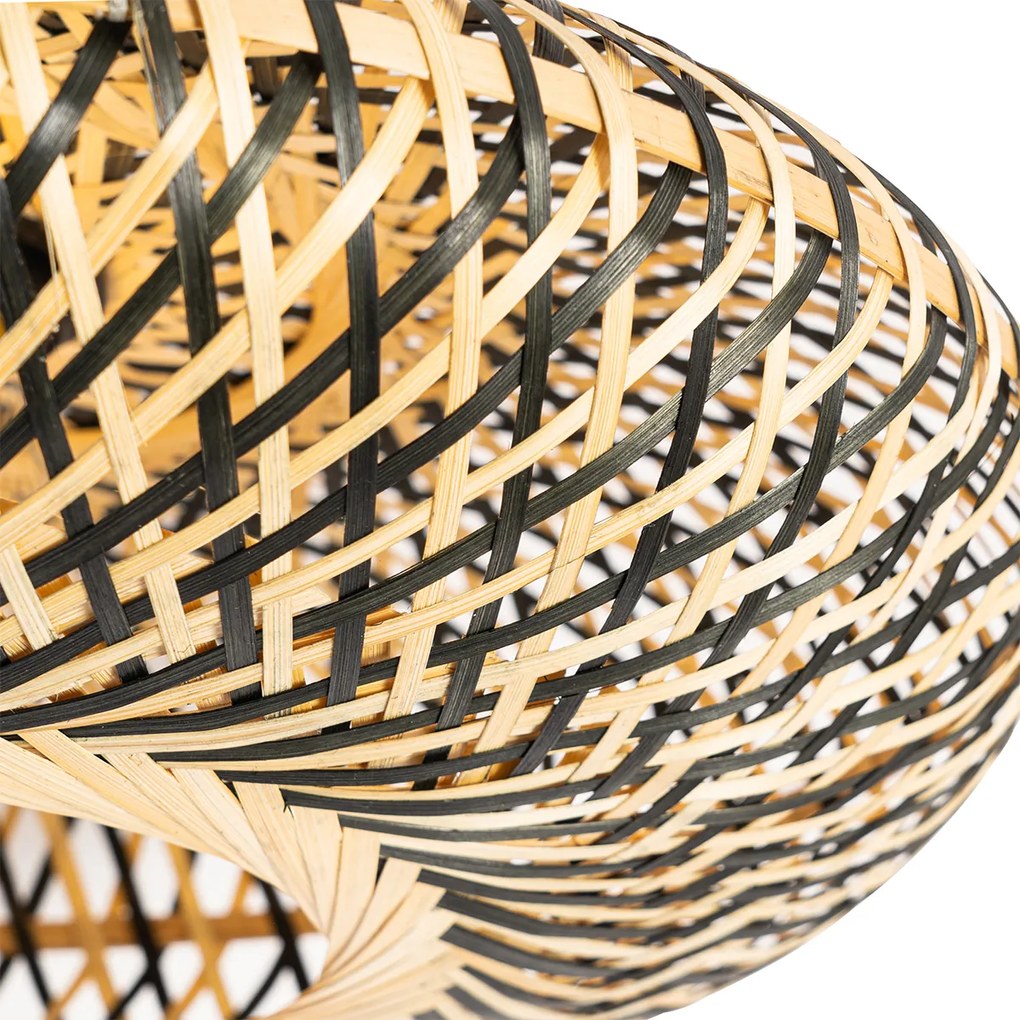 Smart plafondlamp zwart bamboe 40 cm incl. Wifi A60 - Ostrava