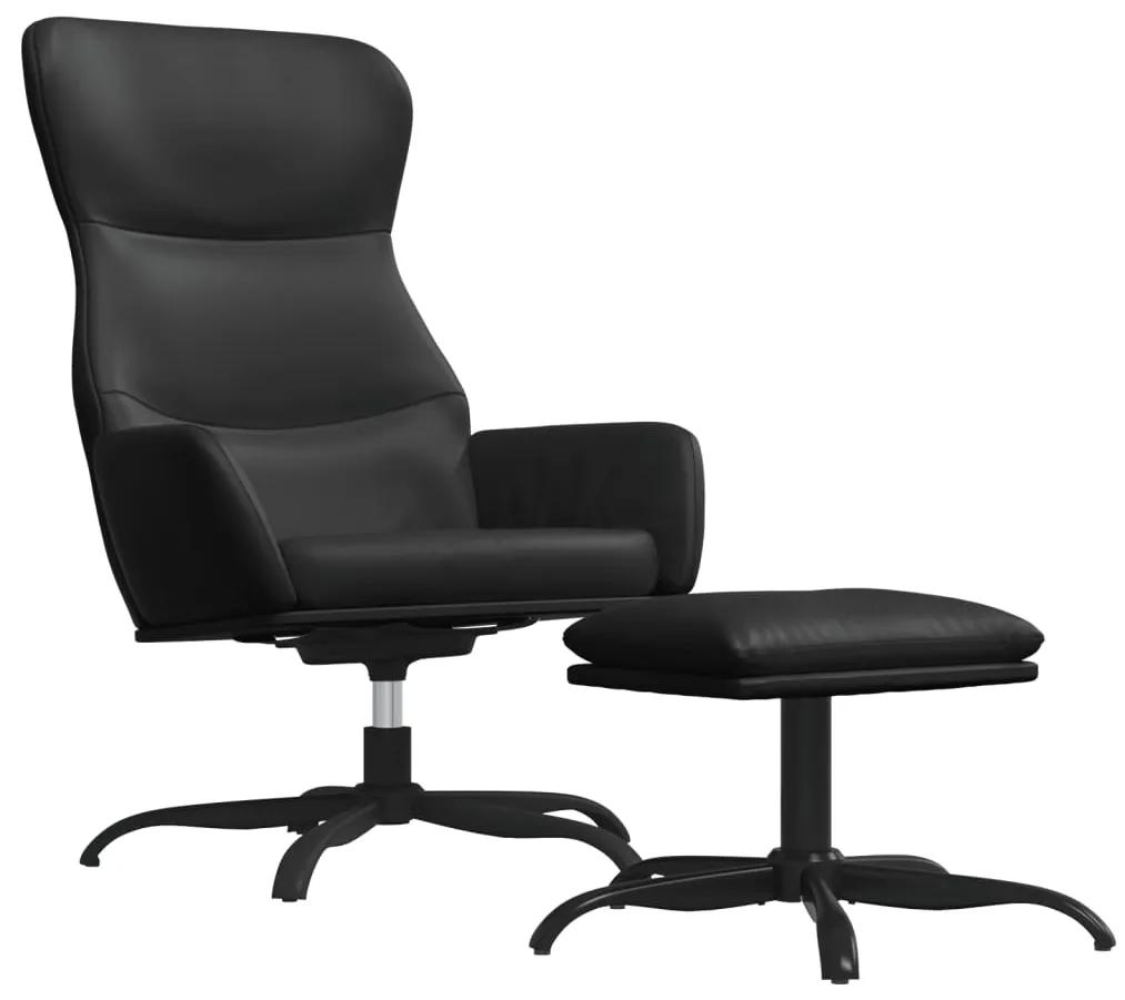 vidaXL Relaxstoel met voetenbank kunstleer zwart