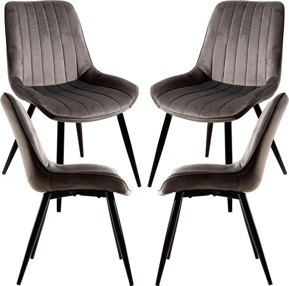 Set 4 Lene Fluwelen Stoelen