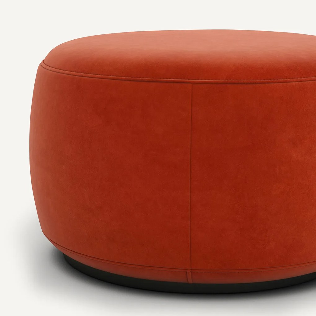 XL poef, in fluweel, Rosebury, ontwerp door Emmanuel Gallina