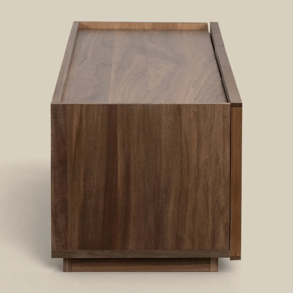 Tv-meubel Walnoot Met Stoffen Deuren 150 Cm - 150x40x40cm.