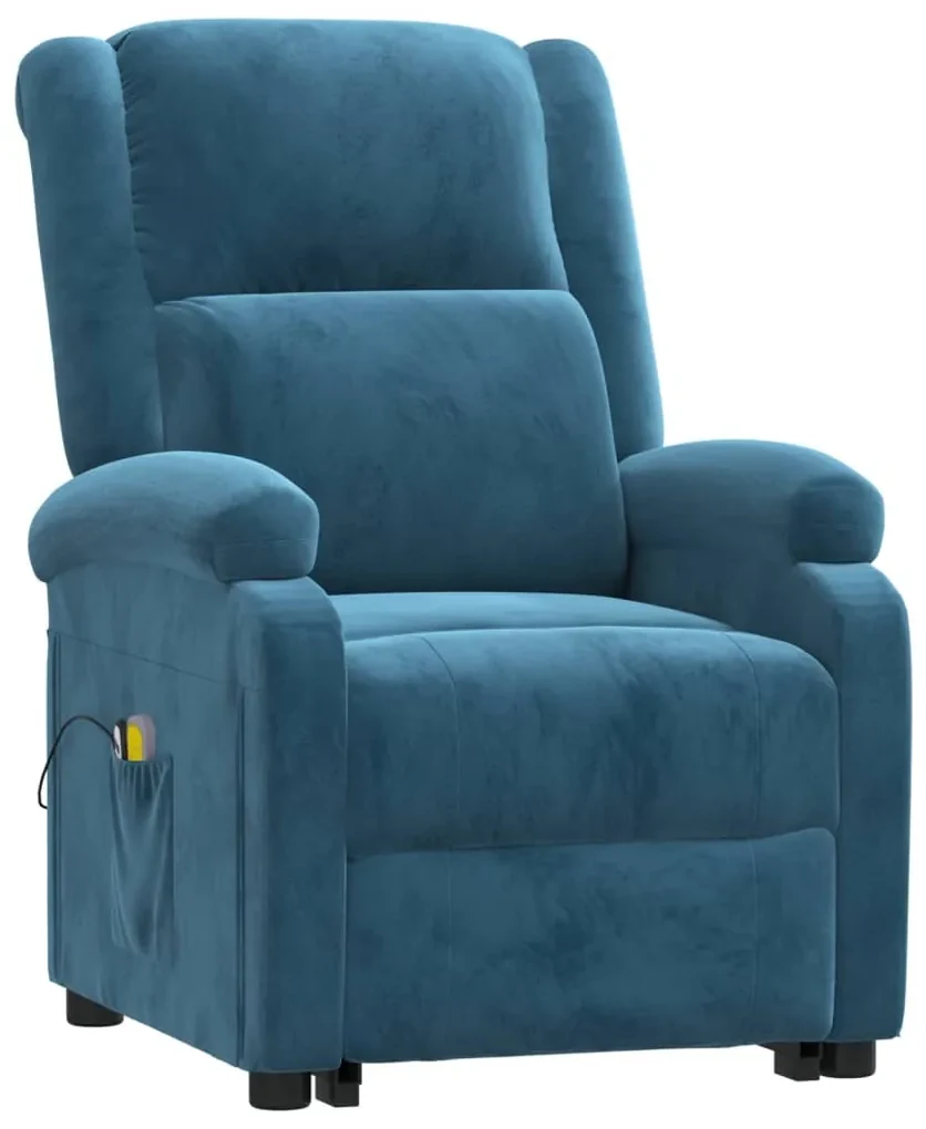 vidaXL Sta-op-massagestoel verstelbaar fluweel blauw