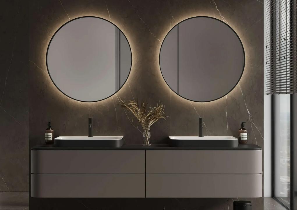 Martens Design Miami Beach spiegel met LED verlichting, spiegelverwarming en touch bediening 120cm mat zwart