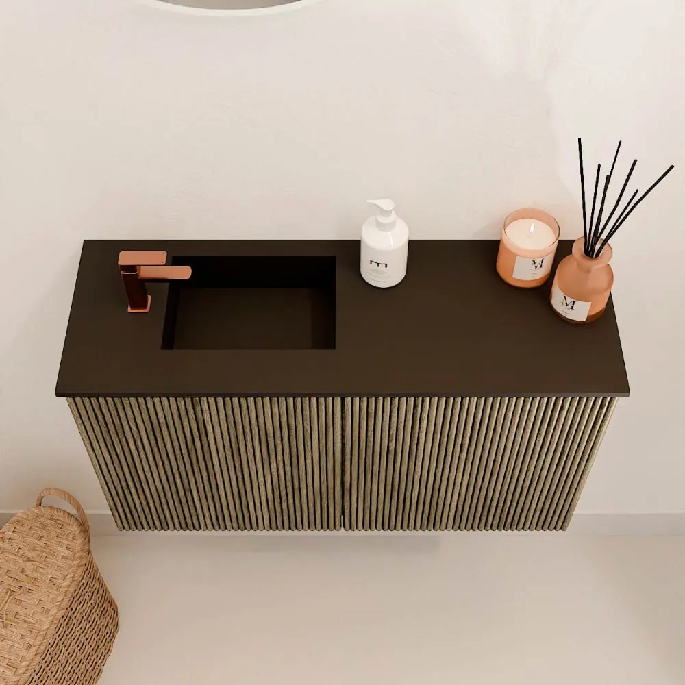 Mondiaz Joya 70cm toiletmeubel dusk met wastafel faye links 1 kraangat urban