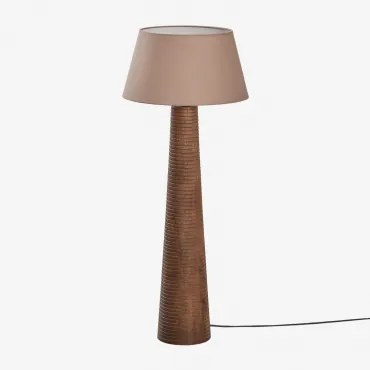 Malva Mangohouten Vloerlamp ↑70 Cm & Moka Bruin Ø40 Cm Monaco - Sklum