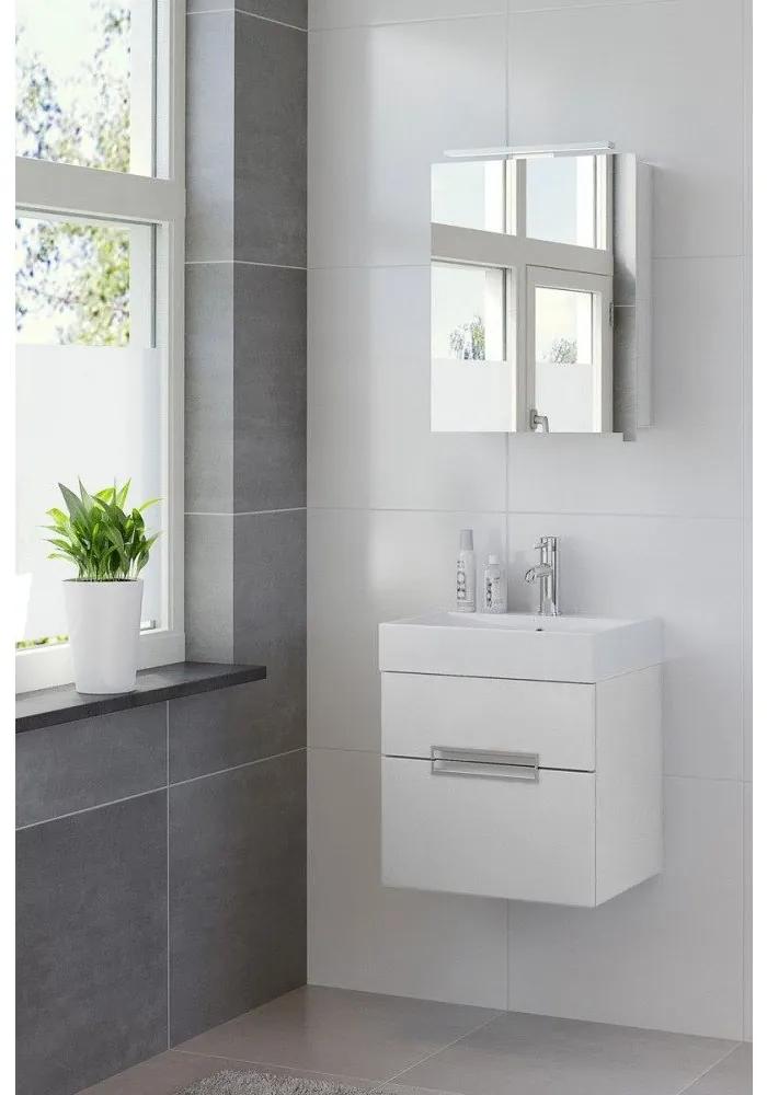 Bruynzeel Mino 50 cm mat wit badkamermeubel met spiegelkast