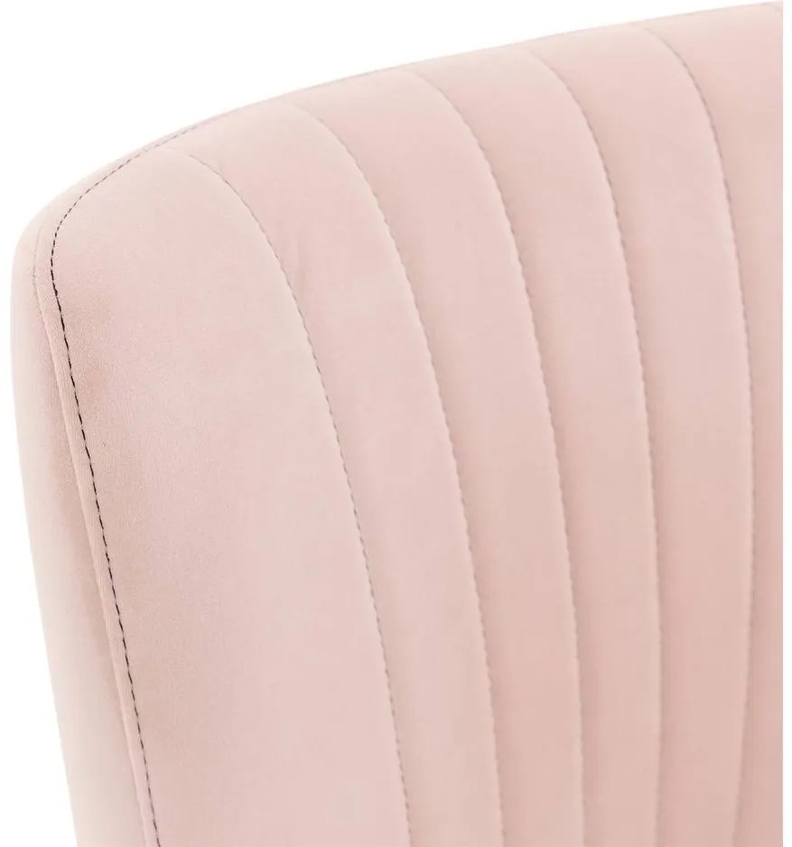 Goossens Eetkamerstoel Rob roze velvet stof met armleuning, urban industrieel