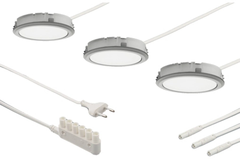 Elektra LD8001 LED Set Inbouwspots Ø 8,2x2,5 cm RVS-look