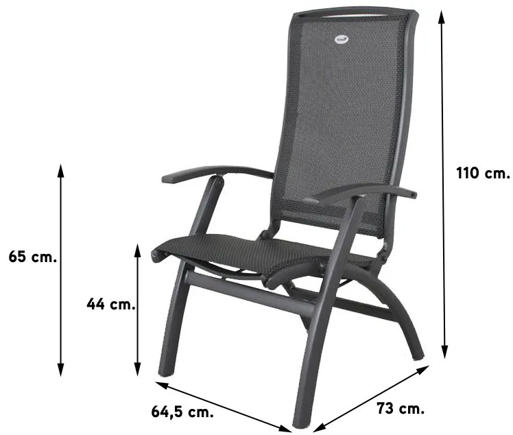 Hartman Da Vinci alu/Queens 160 cm. tuinset - 5-delig verstelbaar