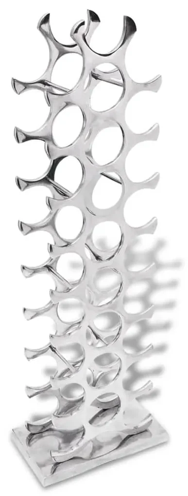 vidaXL Wijnrek 27 flessen zilverkleurig aluminium