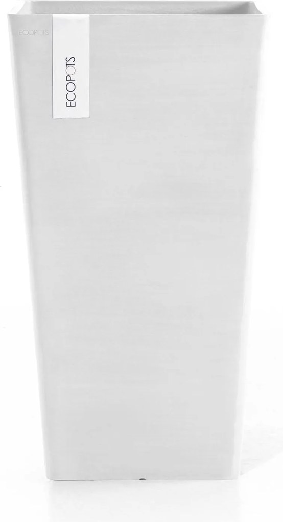 Ecopots bloempot Rotterdam Mid High 56 - Vierkant - Pure White - 31 x H56,5 cm