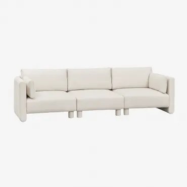 3-delige Modulaire Bank In Artemisa Bouclé Stof Crèmebeige Boucléstof - Sklum