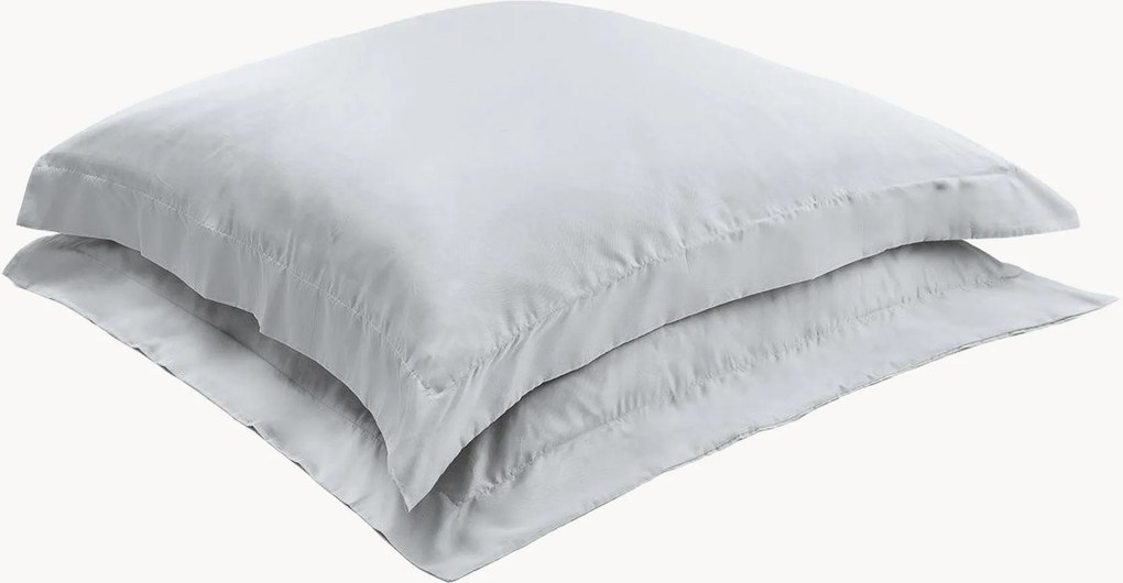Katoensatijnen kussenslopen Pearl Grey, 2-delig