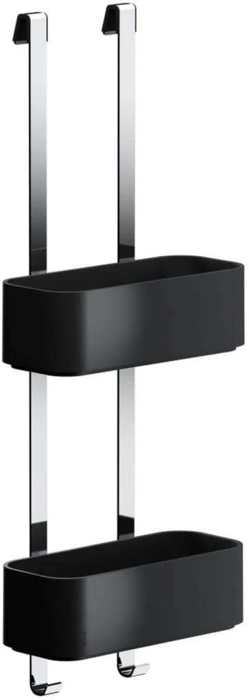 Geesa Frame hangend doucherek 24,9x13,3x65cm zwart/chroom