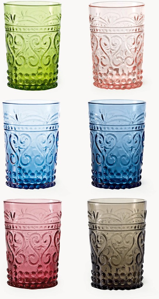 Handgemaakte tumblers Provenzale, 6-delig