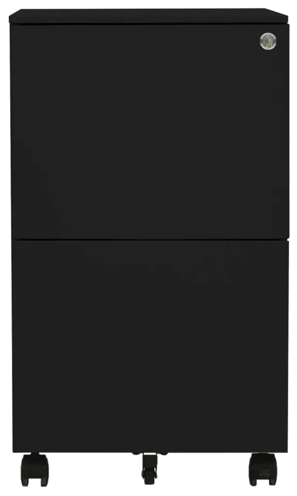 vidaXL Ladeblok verrijdbaar 39x45x67 cm staal zwart