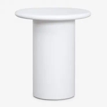 Pack Van 2 Nachtkastjes Ø45 Cm In Cement Namara Wit - Sklum