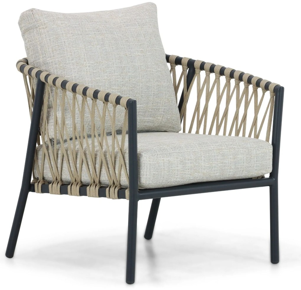 Stoel en Bank Loungeset 5 personen Aluminium/rope Grijs  Lifestyle Garden Furniture Feraro