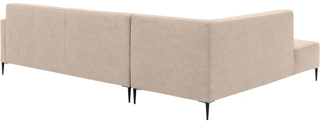 Goossens Bank Key West beige, micro leer, 3-zits, modern design met ligelement links