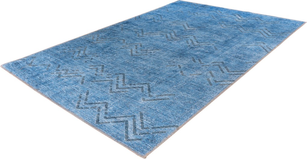 More99 | Vloerkleed Waves lengte 290 cm x breedte 200 cm x hoogte 0.6 cm blauw vloerkleden bovenkant: polyester, onderkant: vloerkleden & woontextiel vloerkleden