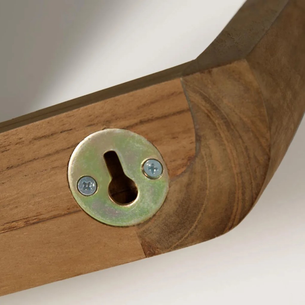 Kave Home Shamel Teak Hout Wandplanken Set Van 2 Walnoot Finish - 50x12x5cm.
