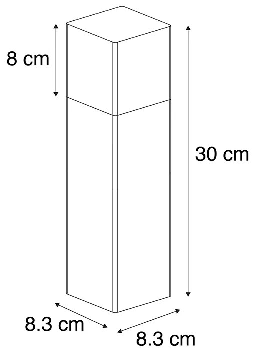 Staande buitenlamp zwart met opaal witte kap 30 cm - Denmark Modern E27 IP44 Buitenverlichting