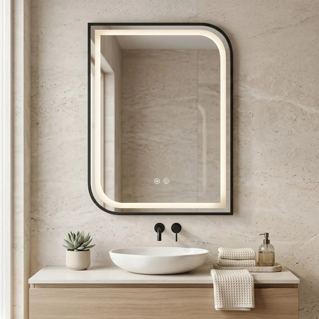 LED Spiegel ZONE 70X50 BLACK