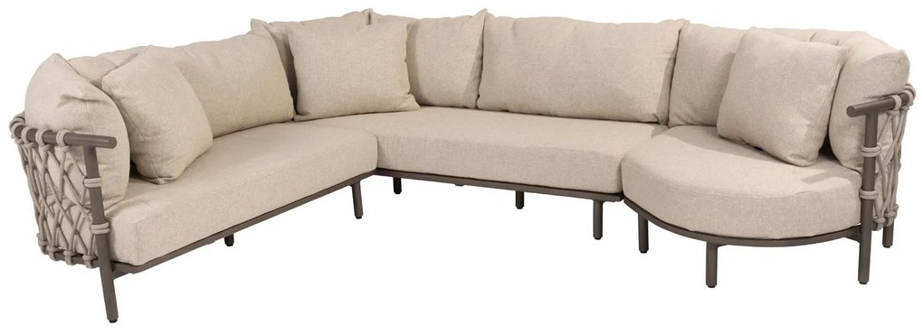 4 Seasons Outdoor Ezra hoek loungebank terre met love island SALE LoungebankLoungeset bruin weerbestendig