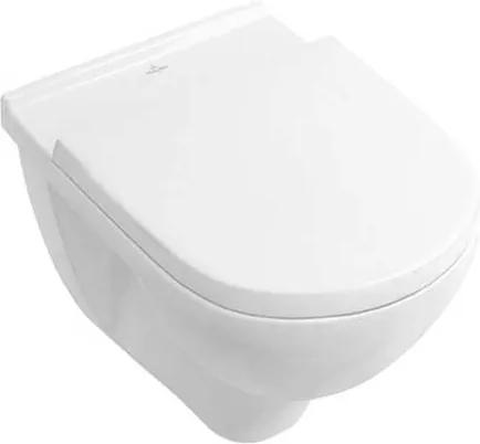 Toiletpot Hangend Villeroy & Boch O.novo 35x36x56cm Direct Flush Diepspoel Wandcloset Keramiek Wit Met Softclose Zitting en Quikrelease
