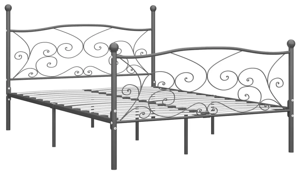 vidaXL Bedframe metaal grijs 200x200 cm