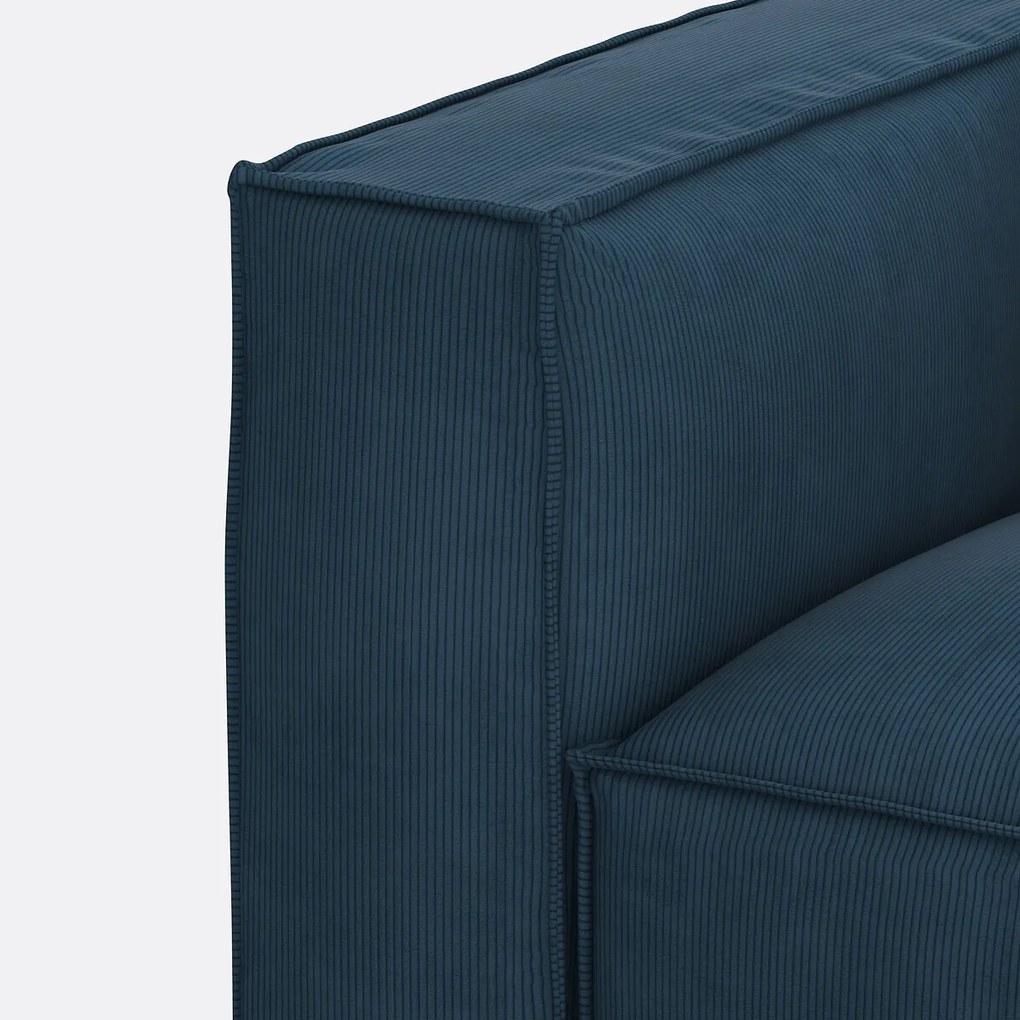Modulaire bank, 3-zit en poef, ribfluweel, Seven