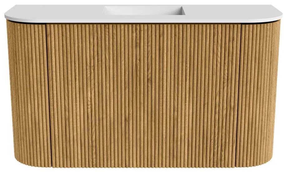 Mondiaz Joya 75cm toiletmeubel ronding links/rechts oak met wastafel faye midden zonder kraangat talc