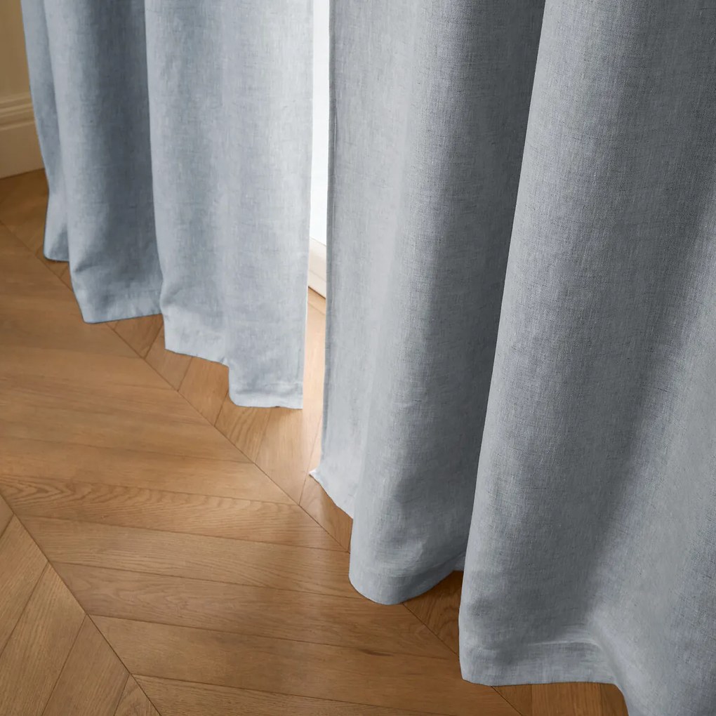 Verduisteringsgordijn van gewassen linnen, verborgen lipjes, Private