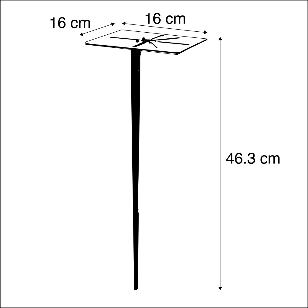 Buiten paaltje zwart opaal glas 50 cm grondpin en kabelmof - Denmark Modern E27 IP44 Buitenverlichting