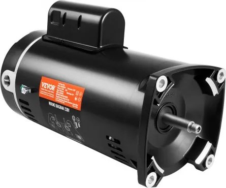 VEVOR 2 HP zwembadpompmotor, 56Y frame, 230 V (7,8 ampère), 3450 tpm, 60 Hz, 1,3 duty-factor, 50 μF/250 V condensator, linksdraaiende vierkante flens vervangende motor
