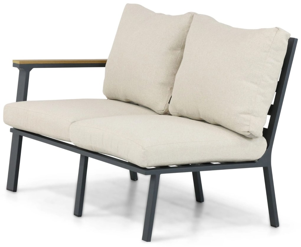 Hoek loungeset 6 personen Aluminium/Polywood (grey teakfinish) Grijs Lifestyle Garden Furniture Santiago