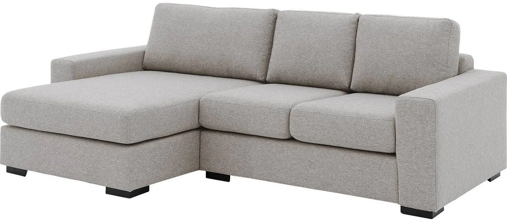 Goossens Bank Lucca grijs, stof, 2-zits, stijlvol landelijk met chaise longue links