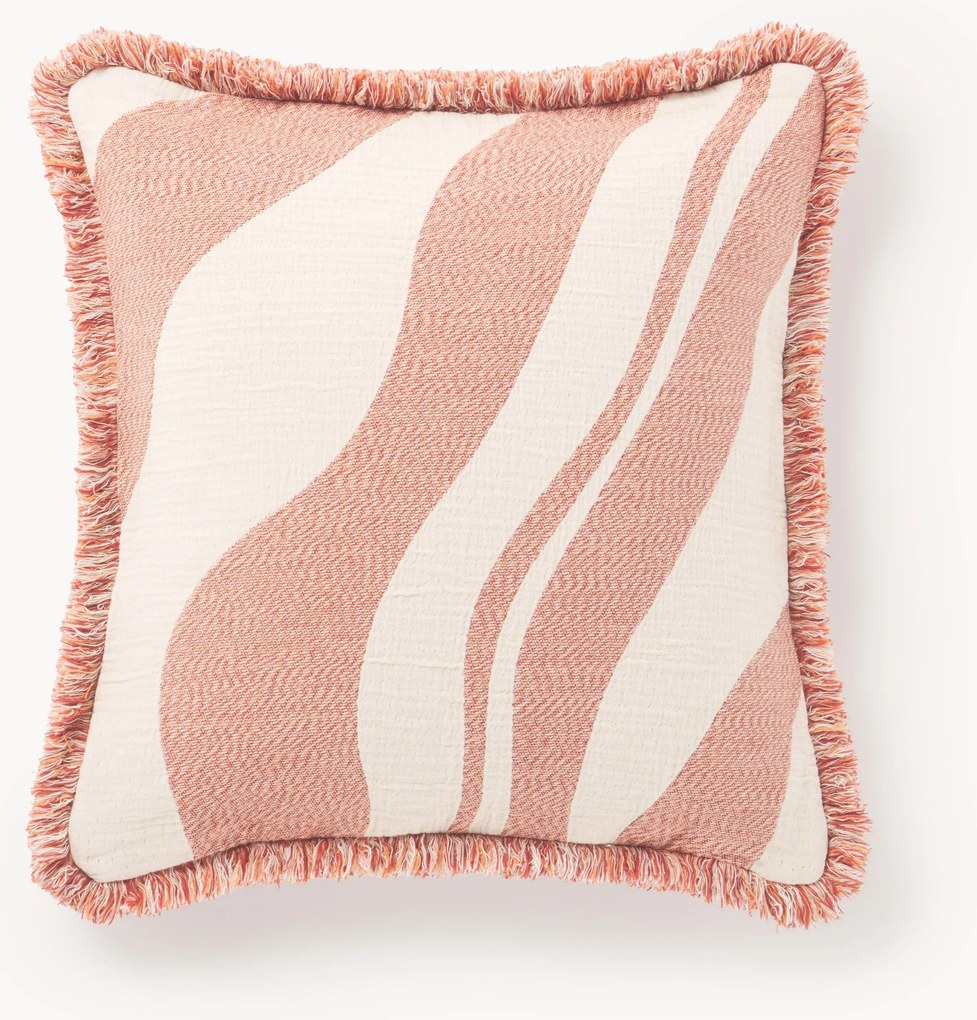 Jacquard kussenhoes Rui met franjes