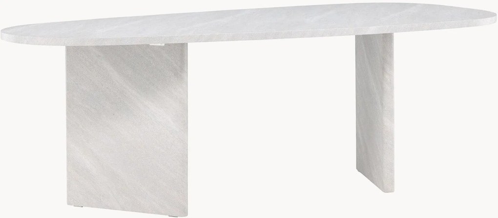 Ovale eettafel Grönvik met steeneffect, 220 x 100 cm