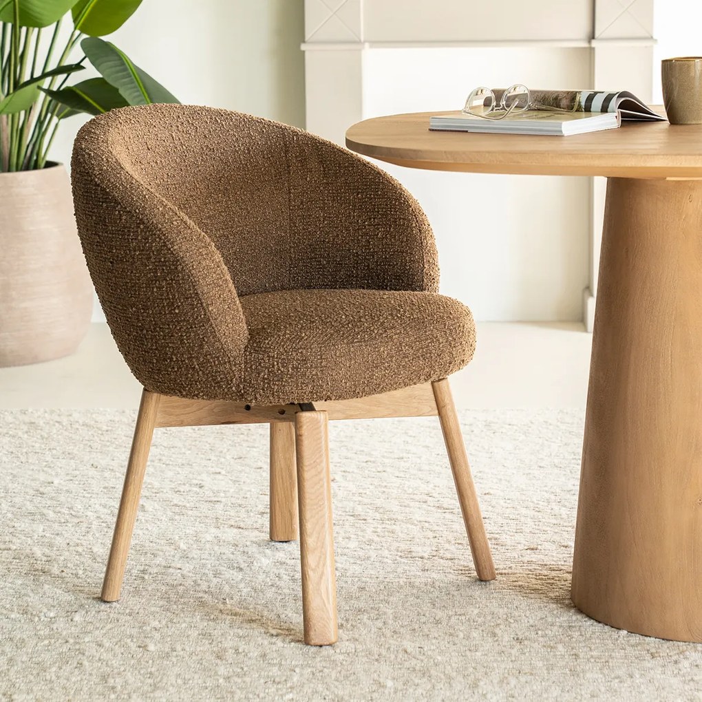 Eleonora Livia Eetstoel Hout Frame Bruin