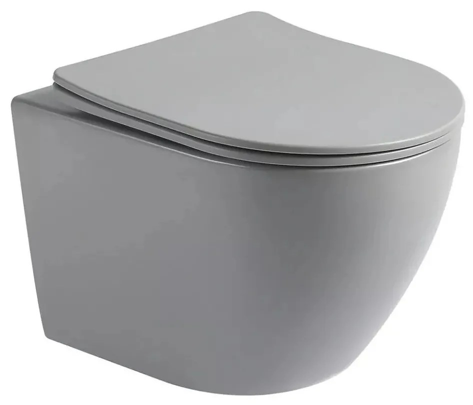 Lambini Design Kala hangend randloos toilet met softclose zitting grijs mat