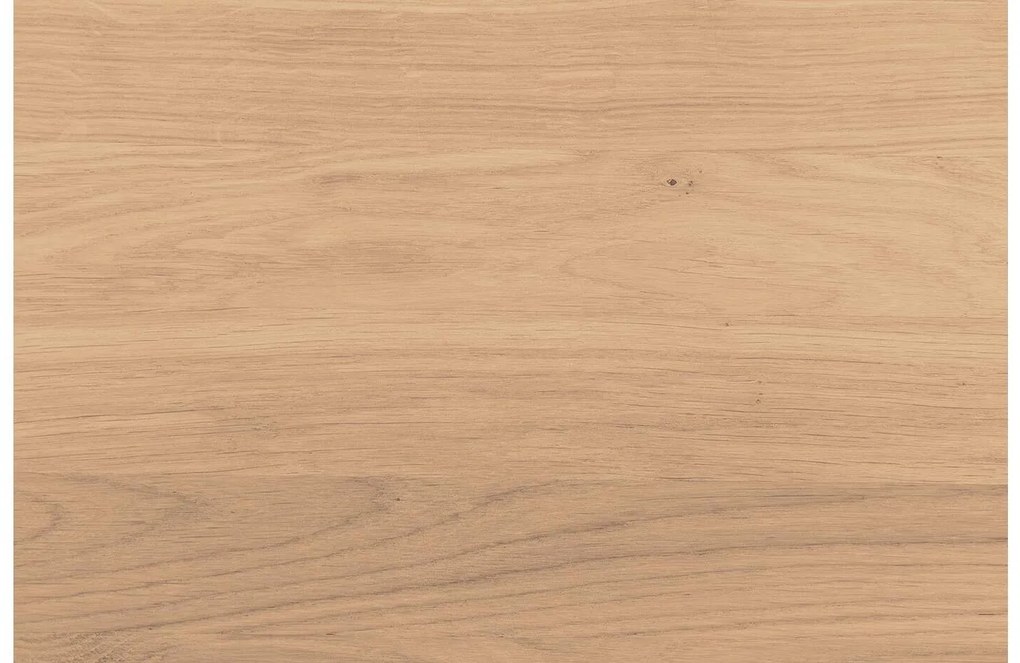 Goossens Nachtkastje Oval, Voet ovaal metaal ral 9005 zwart, blad massief eik