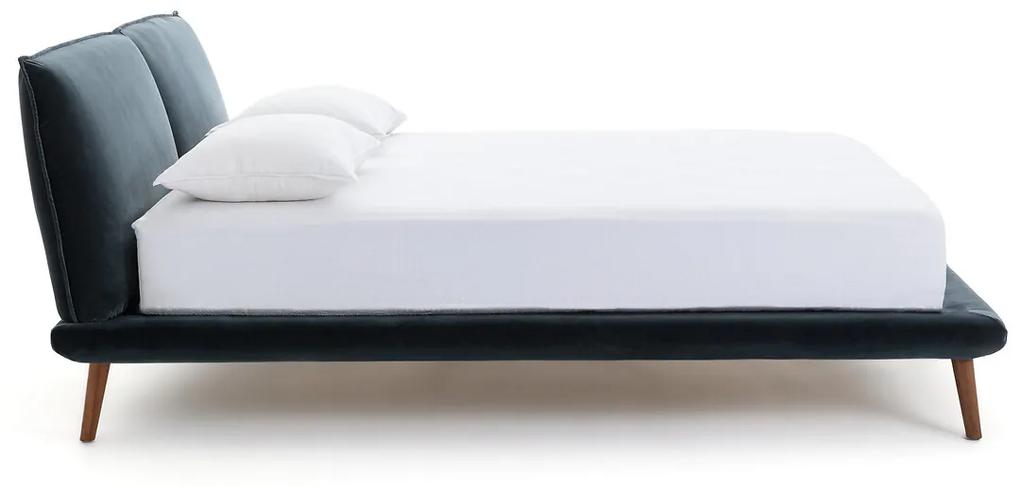 Bed in fluweel met bedbodem, Aurore design E. Gallina