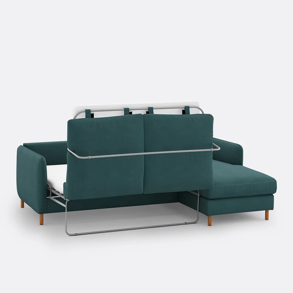 Omvormbare hoekbank, 4 zits, katoen en polyester, Loméo